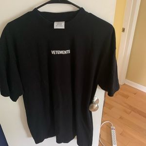 Unisex black vetements T-shirt